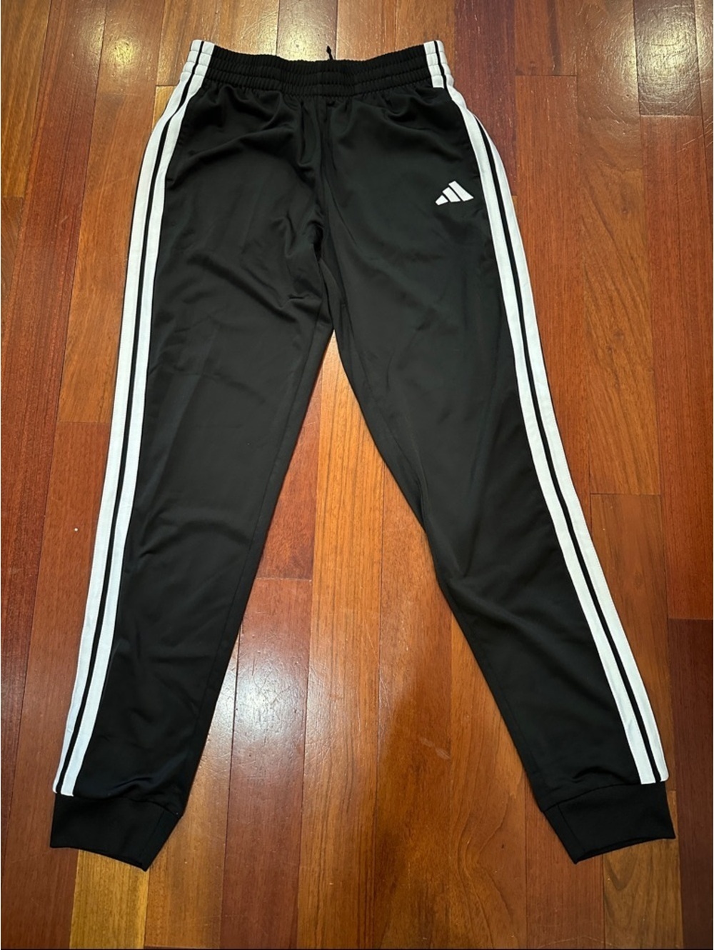 adidas Black Joggers with White Side Stripes